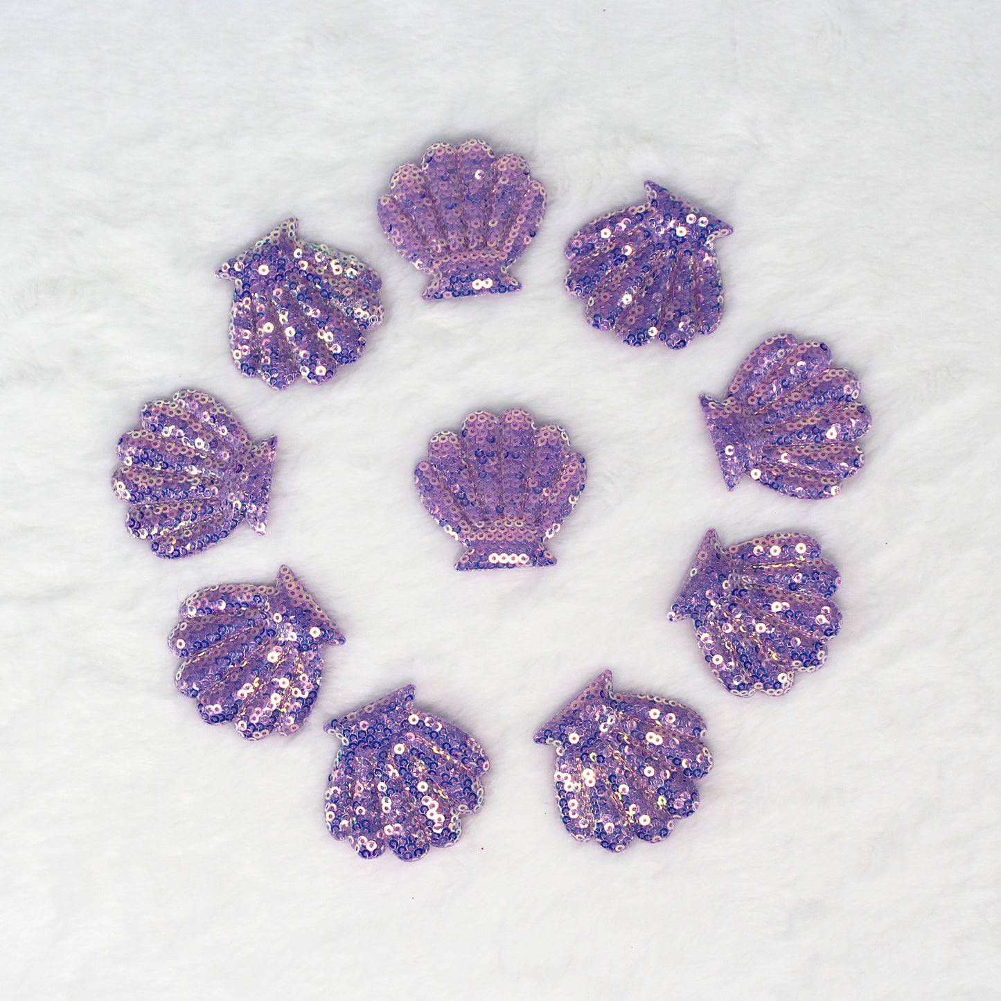 SUNMOVE 10Pcs Embroidery Shell Shapes Sew On Patch Badge Bag Hat Hair Accessory Applique