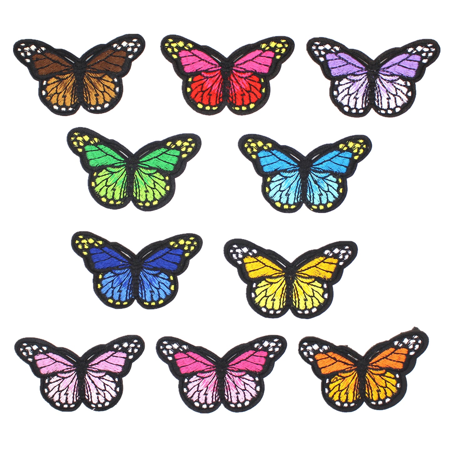 SUNMOVE 10Pcs Embroidery Butterfly Iron On Sew On Patch Badge Dress Hat Jeans Fabric Applique DIY