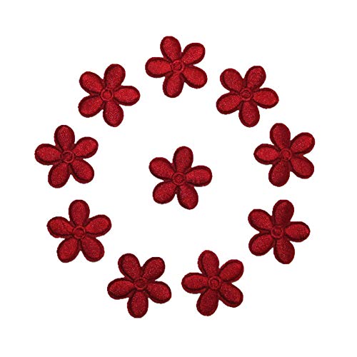 10Pcs Plum Blossom Embroidery Sew On Iron On Patch Badge Jacket Jeans Clothes Fabric Applique DIY