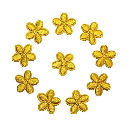 10Pcs Plum Blossom Embroidery Sew On Iron On Patch Badge Jacket Jeans Clothes Fabric Applique DIY