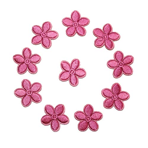 10Pcs Plum Blossom Embroidery Sew On Iron On Patch Badge Jacket Jeans Clothes Fabric Applique DIY