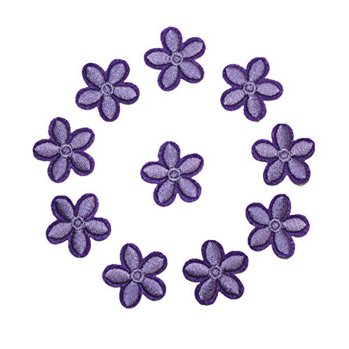 10Pcs Plum Blossom Embroidery Sew On Iron On Patch Badge Jacket Jeans Clothes Fabric Applique DIY