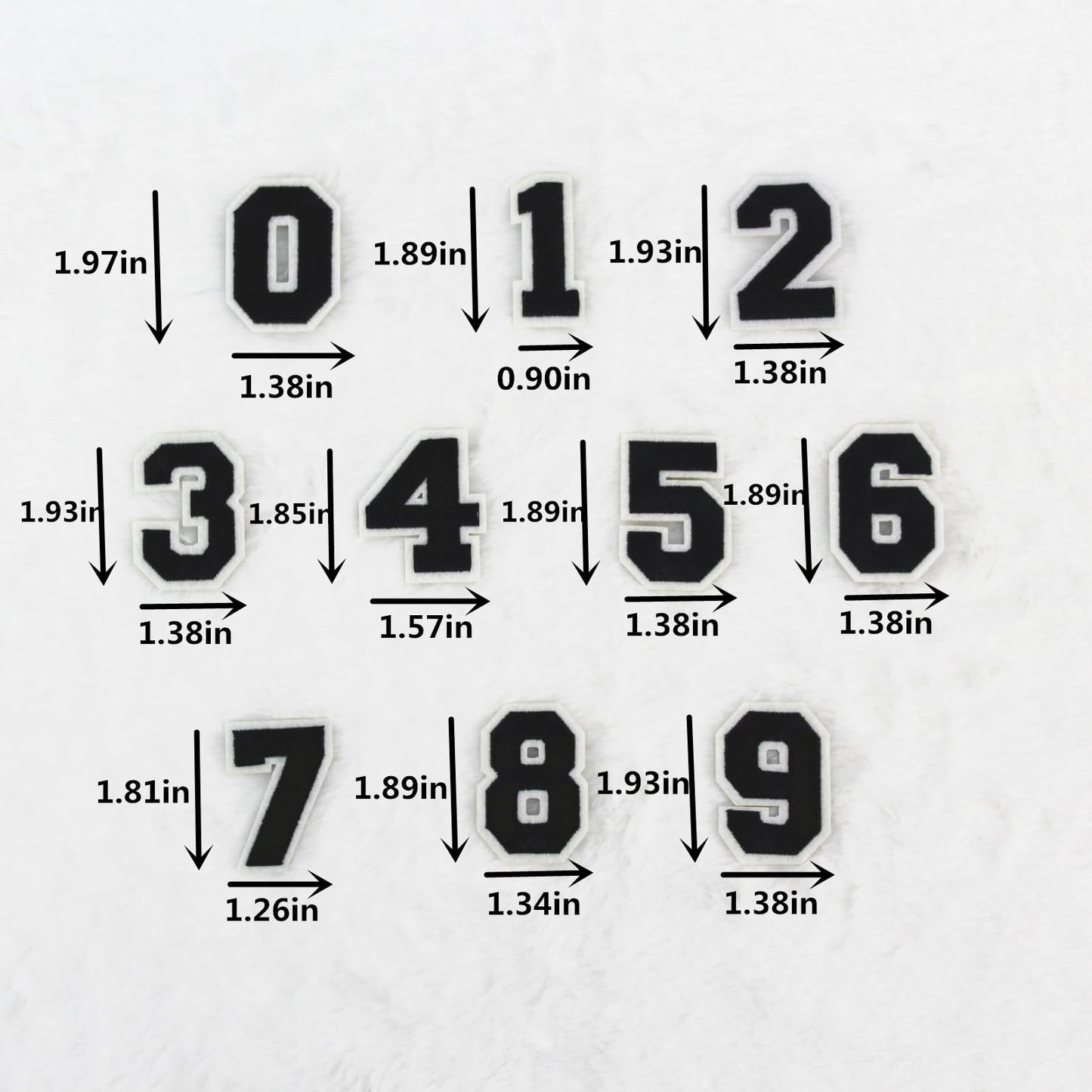 SUNMOVE 30 Pcs Numbers Patch Number 0-9 Embroidered Patches Sew On Iron On with Ironed Adhesive DIY for Shirts Jackets Hats Jeans Shoes Bags