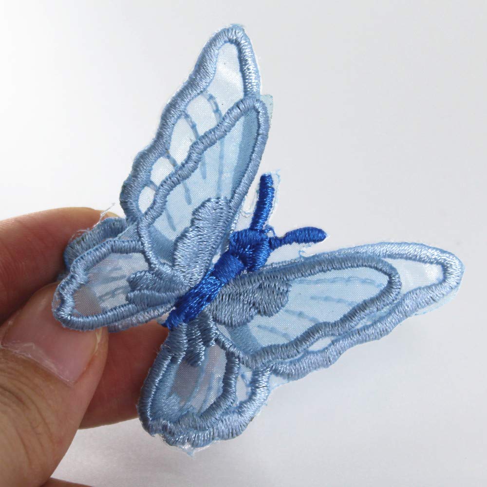 SUNMOVE 10pcs Embroidery Butterfly Sew Iron On Patch Badge Wedding Bridal Dress Embroidered Applique Sewing Craft DIY