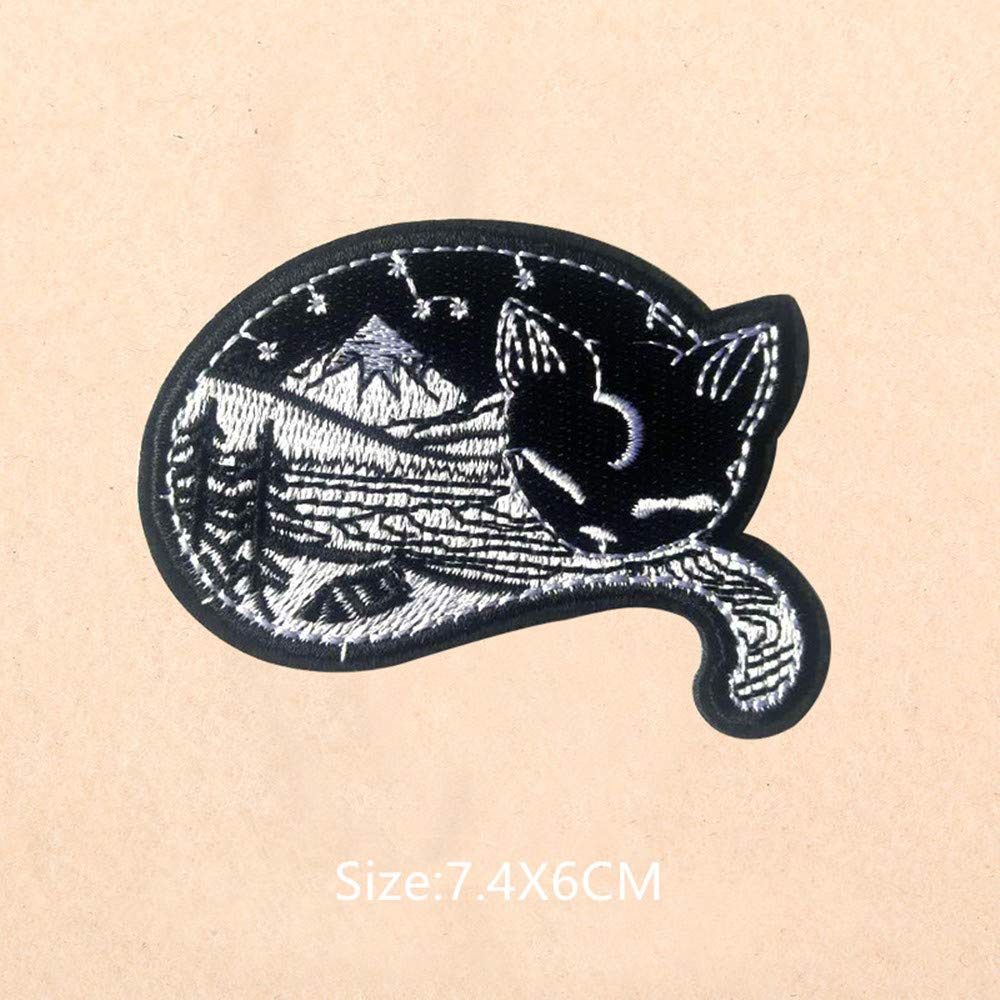 SUNMOVE 1PC Nature in Cat Iron On Sew On Patch Badge for Jacket Jean Hat Applique Craft