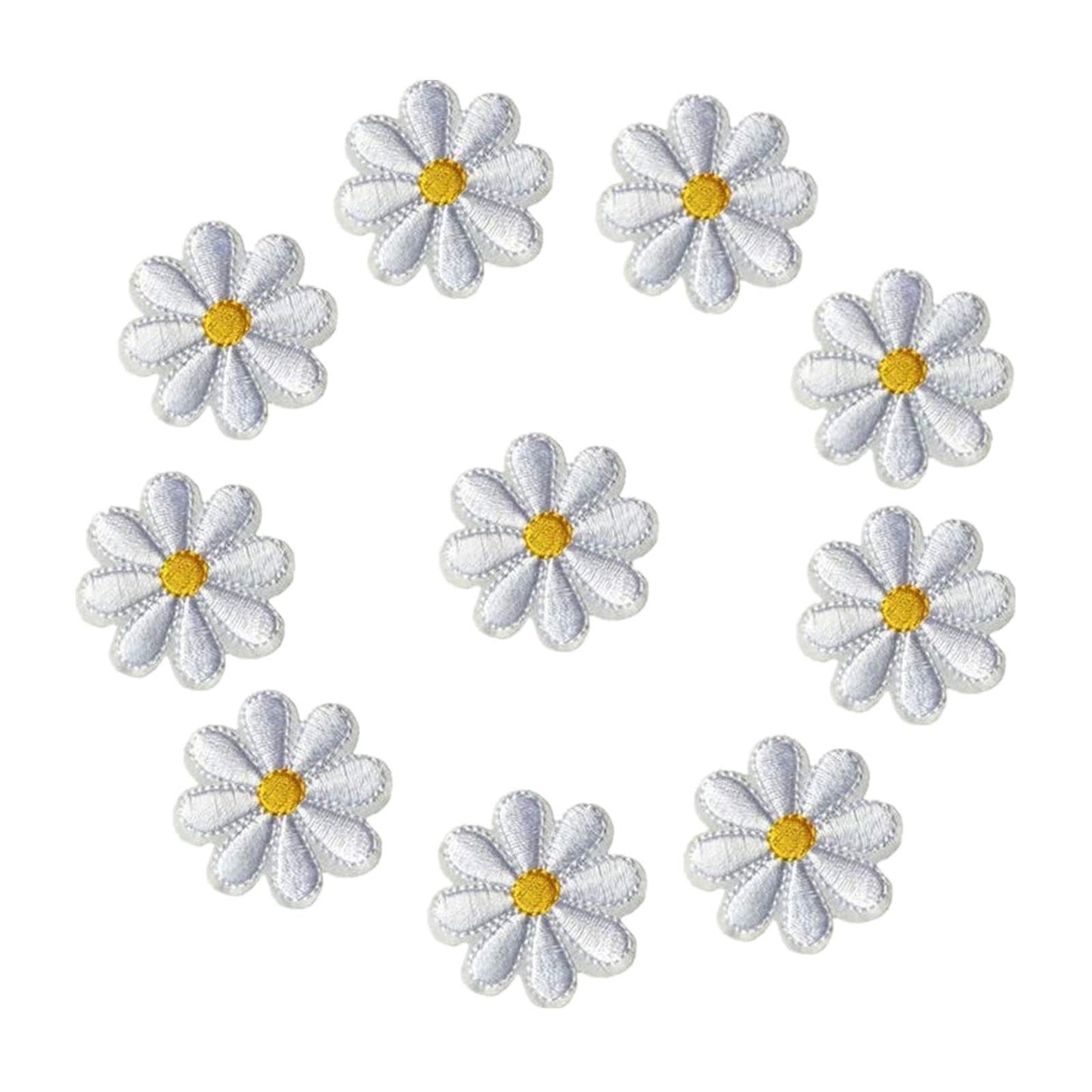 SUNMOVE 10Pcs Embroidery Sunflower Daisy Flower Sew On Iron On Patch Badge Bag Hat Jeans Jackets Applique