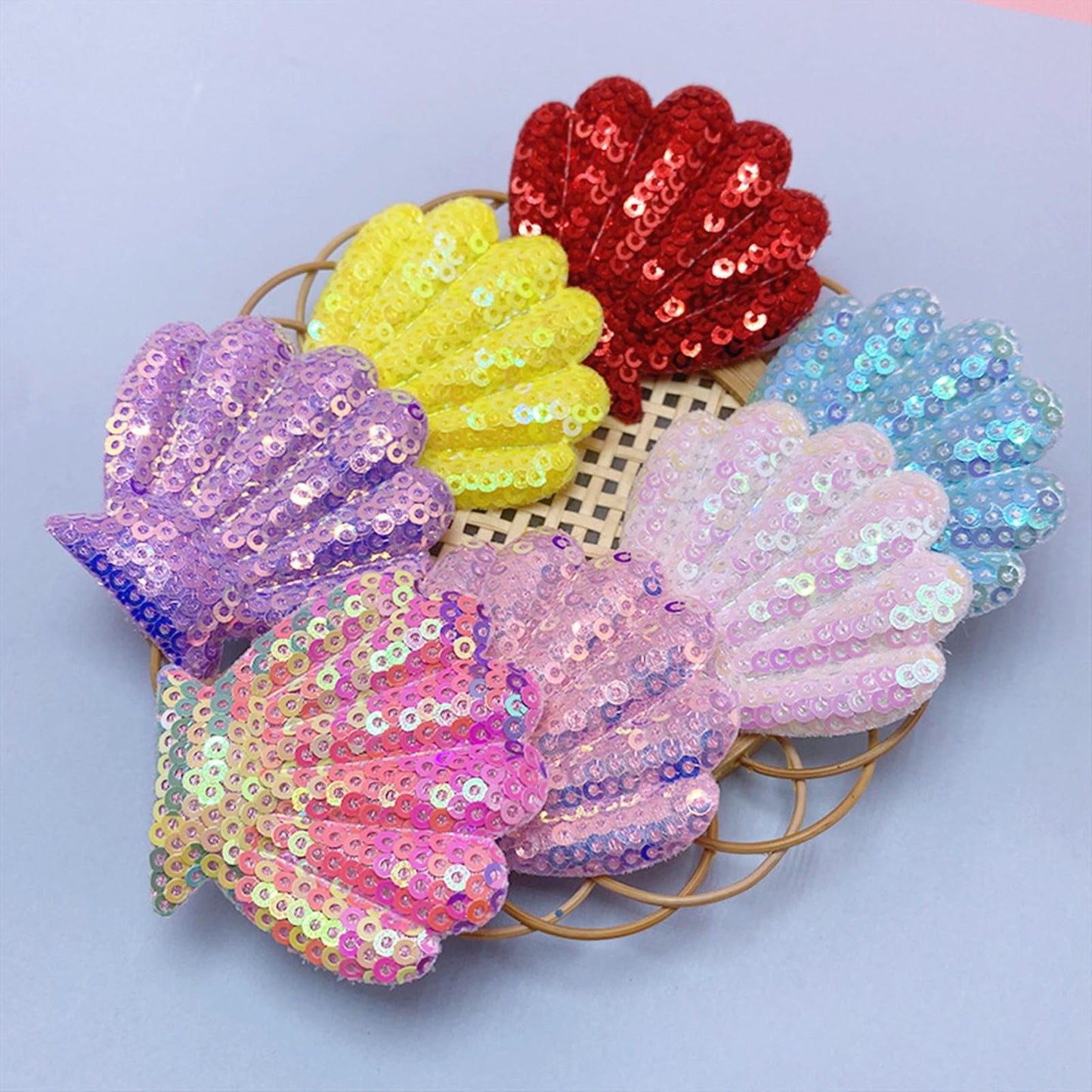 SUNMOVE 10Pcs Embroidery Shell Shapes Sew On Patch Badge Bag Hat Hair Accessory Applique