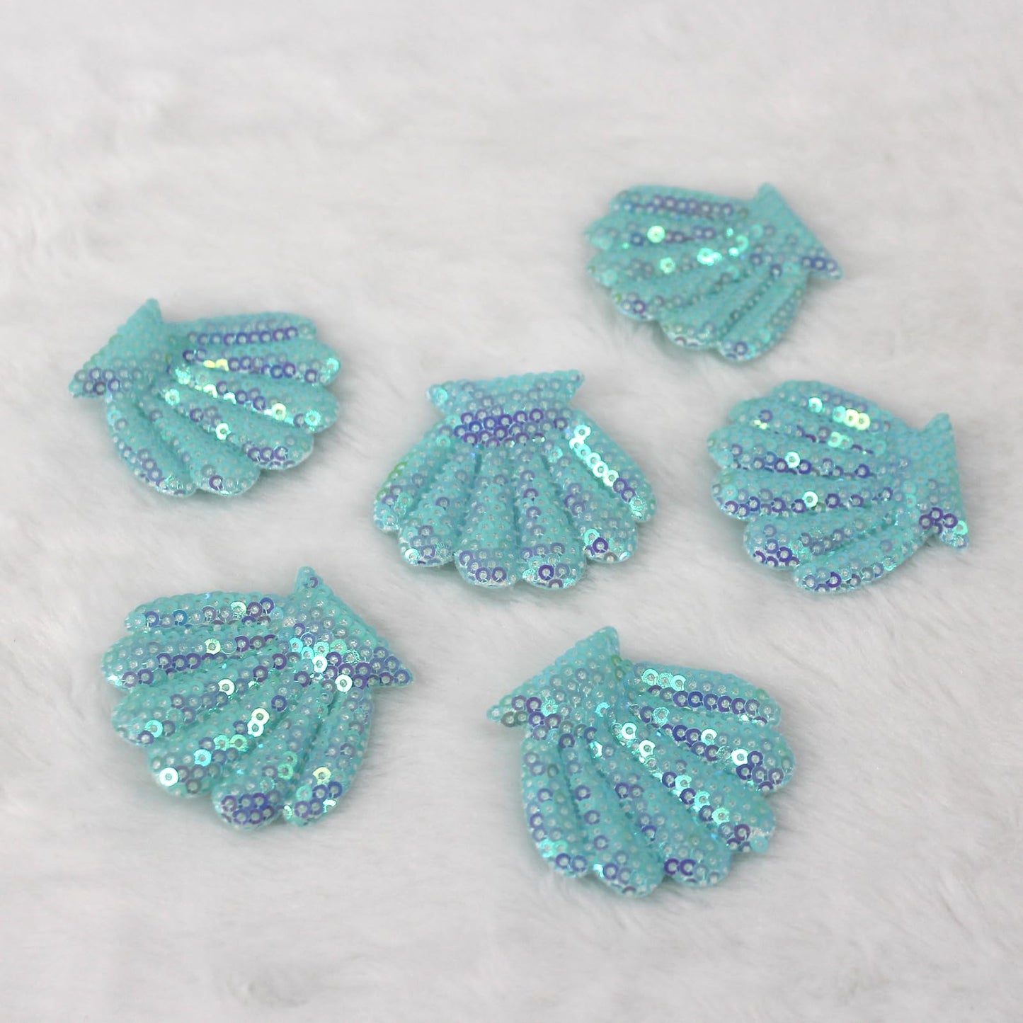 SUNMOVE 10Pcs Embroidery Shell Shapes Sew On Patch Badge Bag Hat Hair Accessory Applique