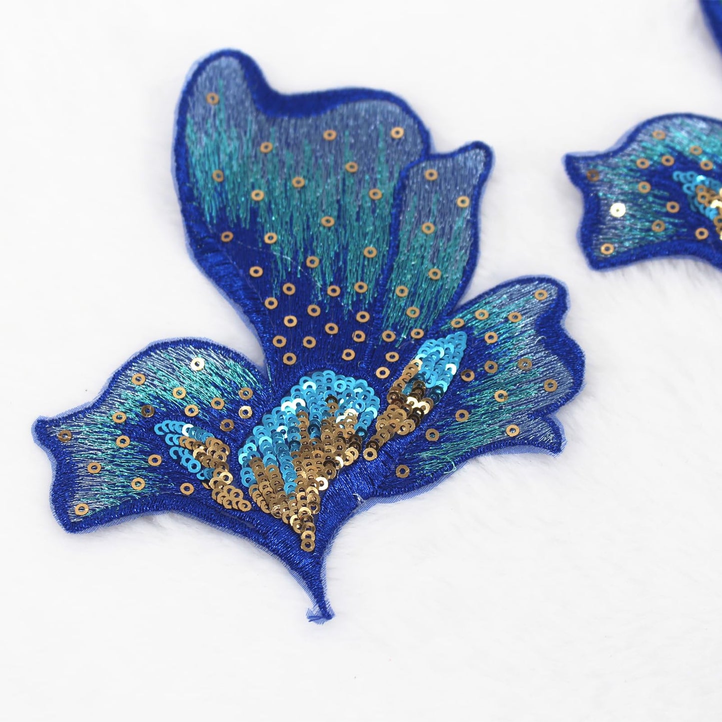 SUNMOVE 2 Pcs Embroidery Sequin Flower Applique Sewing Flower Fabric For Hat,Bra,Jacket,Gown Dress DIY Crafts