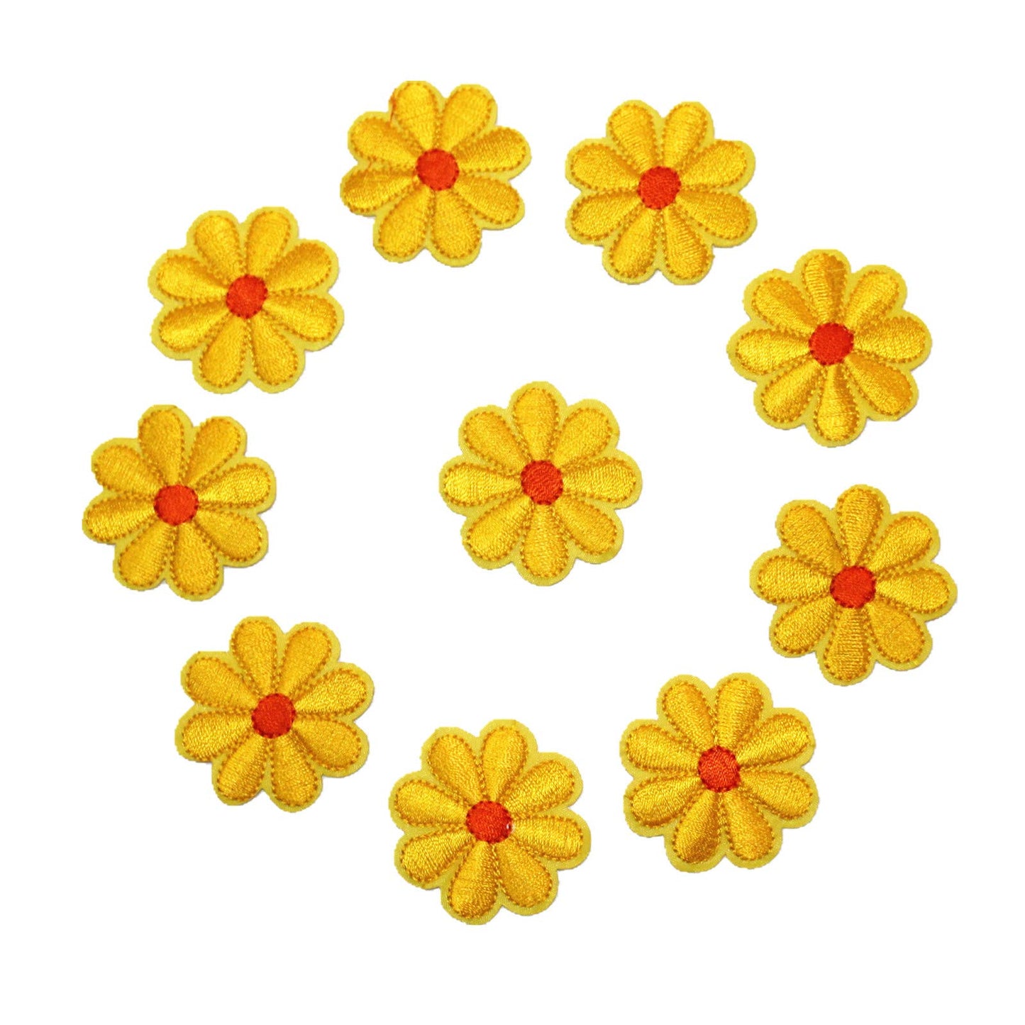 SUNMOVE 10Pcs Embroidery Sunflower Daisy Flower Sew On Iron On Patch Badge Bag Hat Jeans Jackets Applique