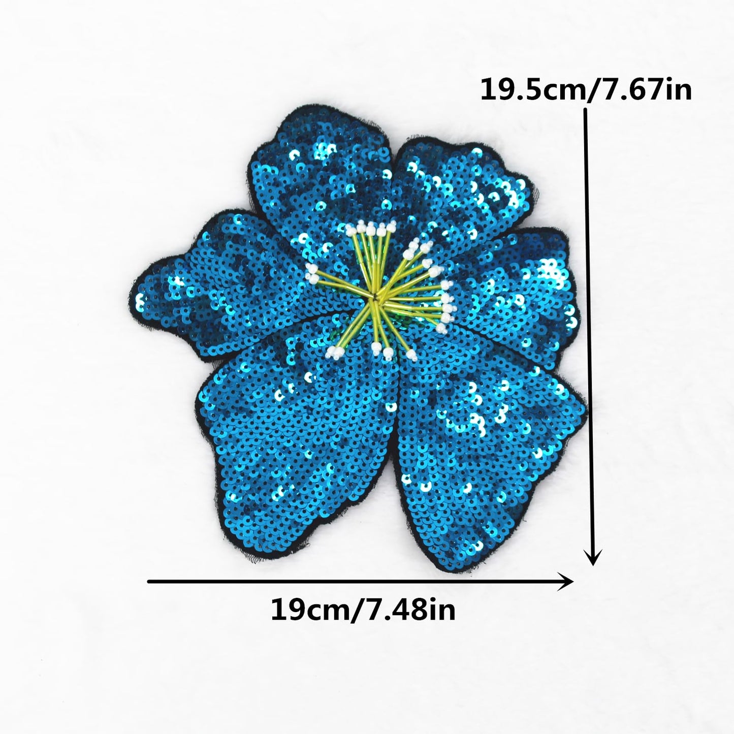 SUNMOVE 2 Pcs Embroidery Sequin Bra Applique Sewing Flower Fabric Patch For Hat,Bra,Jacket,Gown Dress DIY Crafts