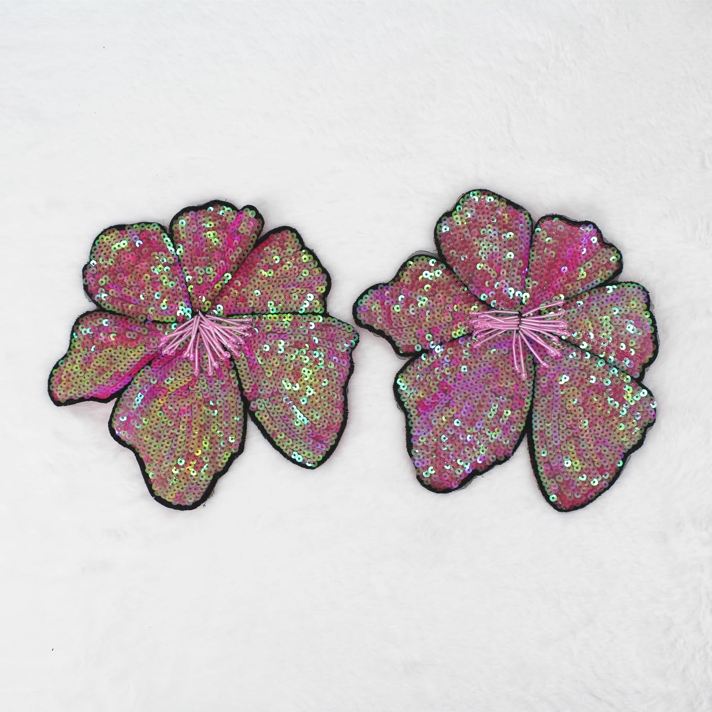 SUNMOVE 2 Pcs Embroidery Sequin Bra Applique Sewing Flower Fabric Patch For Hat,Bra,Jacket,Gown Dress DIY Crafts