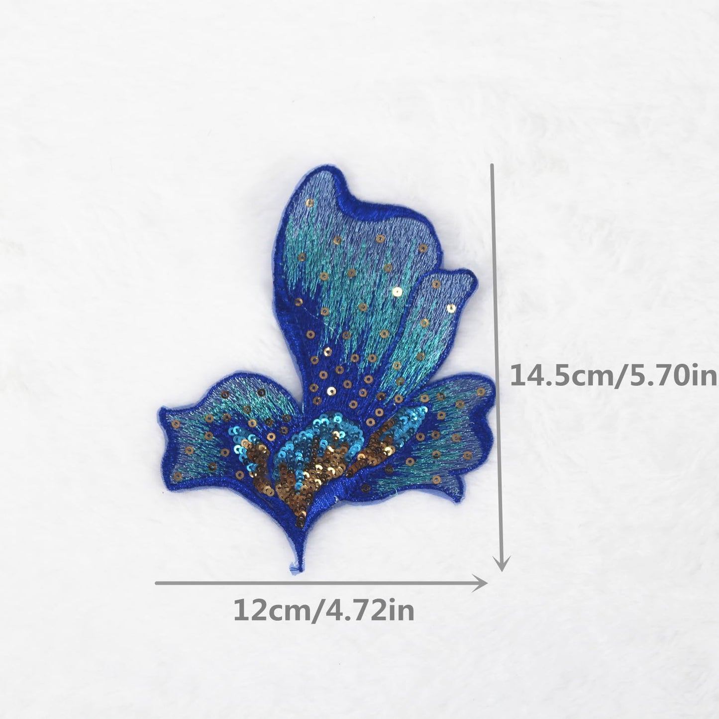 SUNMOVE 2 Pcs Embroidery Sequin Flower Applique Sewing Flower Fabric For Hat,Bra,Jacket,Gown Dress DIY Crafts