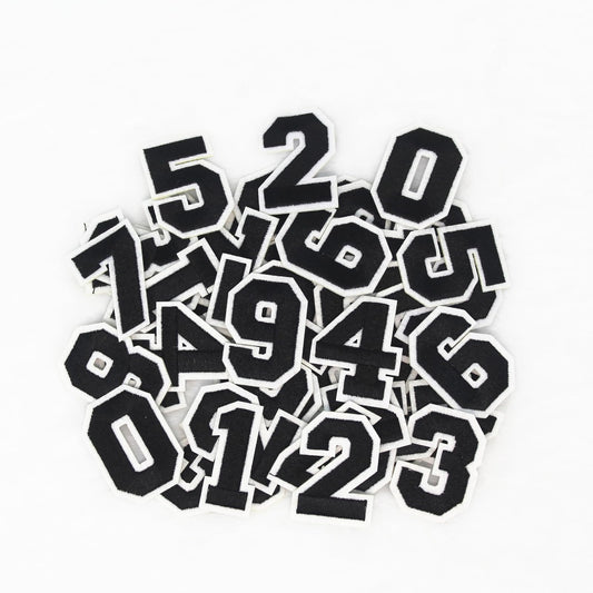 SUNMOVE 30 Pcs Numbers Patch Number 0-9 Embroidered Patches Sew On Iron On with Ironed Adhesive DIY for Shirts Jackets Hats Jeans Shoes Bags
