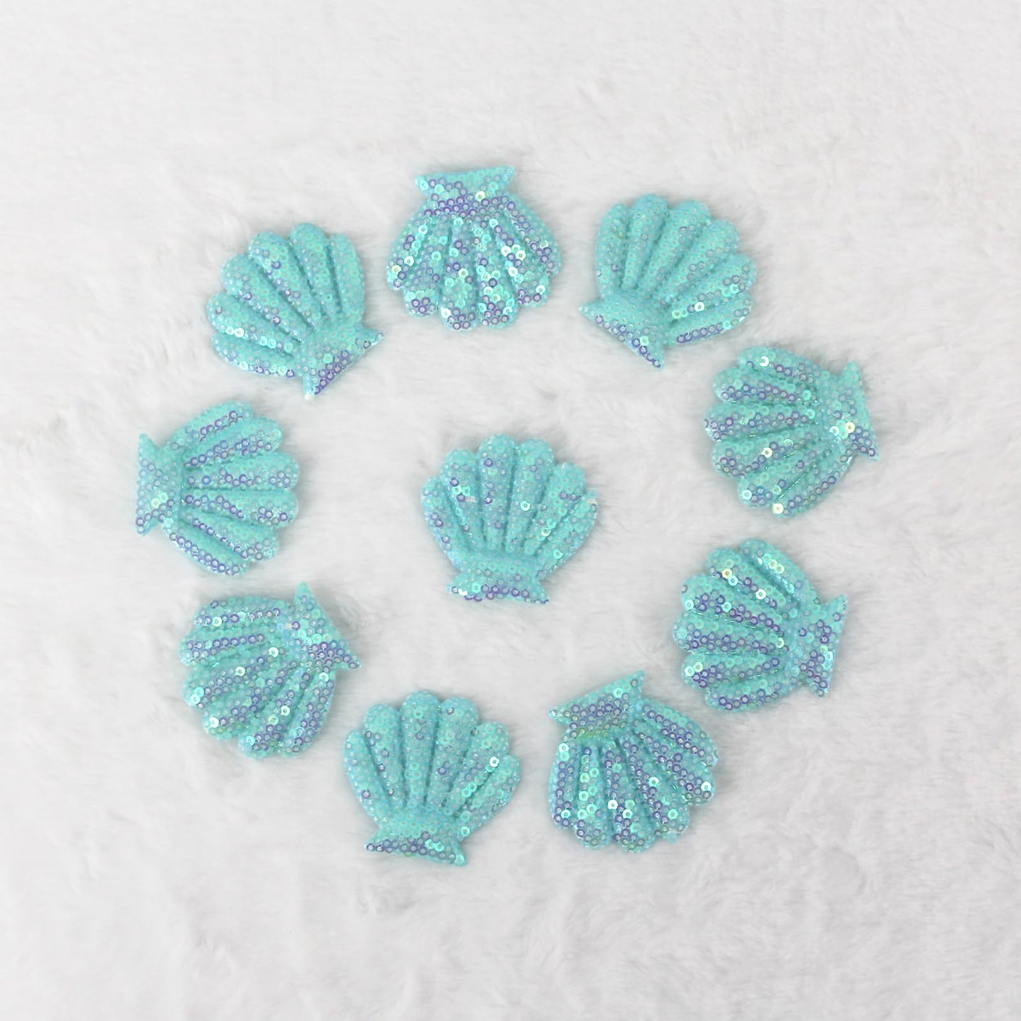 SUNMOVE 10Pcs Embroidery Shell Shapes Sew On Patch Badge Bag Hat Hair Accessory Applique