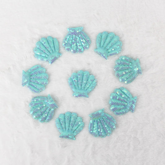 SUNMOVE 10Pcs Embroidery Shell Shapes Sew On Patch Badge Bag Hat Hair Accessory Applique