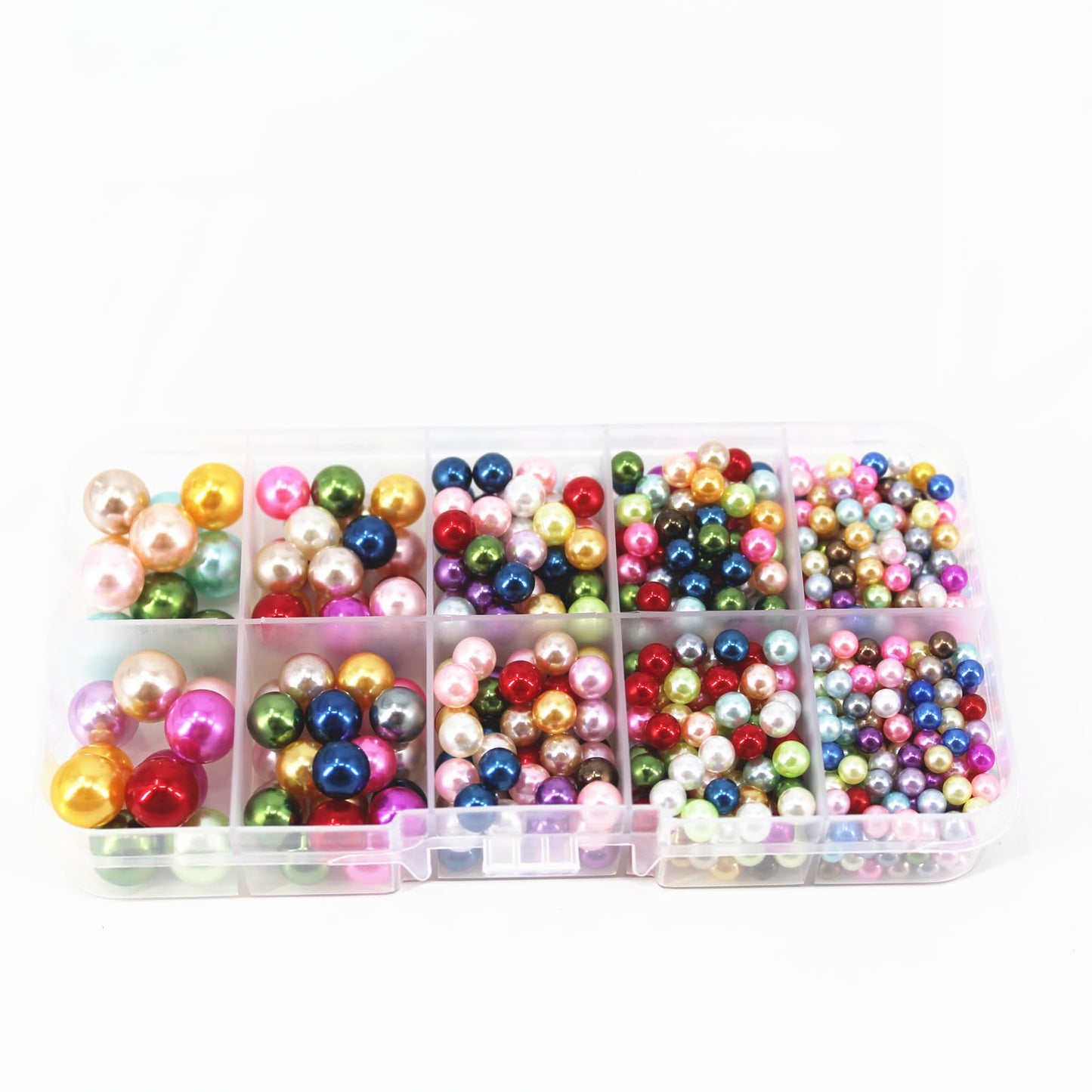 SUNMOVE Pearl Beads No Holes, 670pcs Pearl Craft Beads Round Pearls for Clothes Making, Wedding Dress Bags Skirts Beads DIY Crafts (Assorted Sizes)