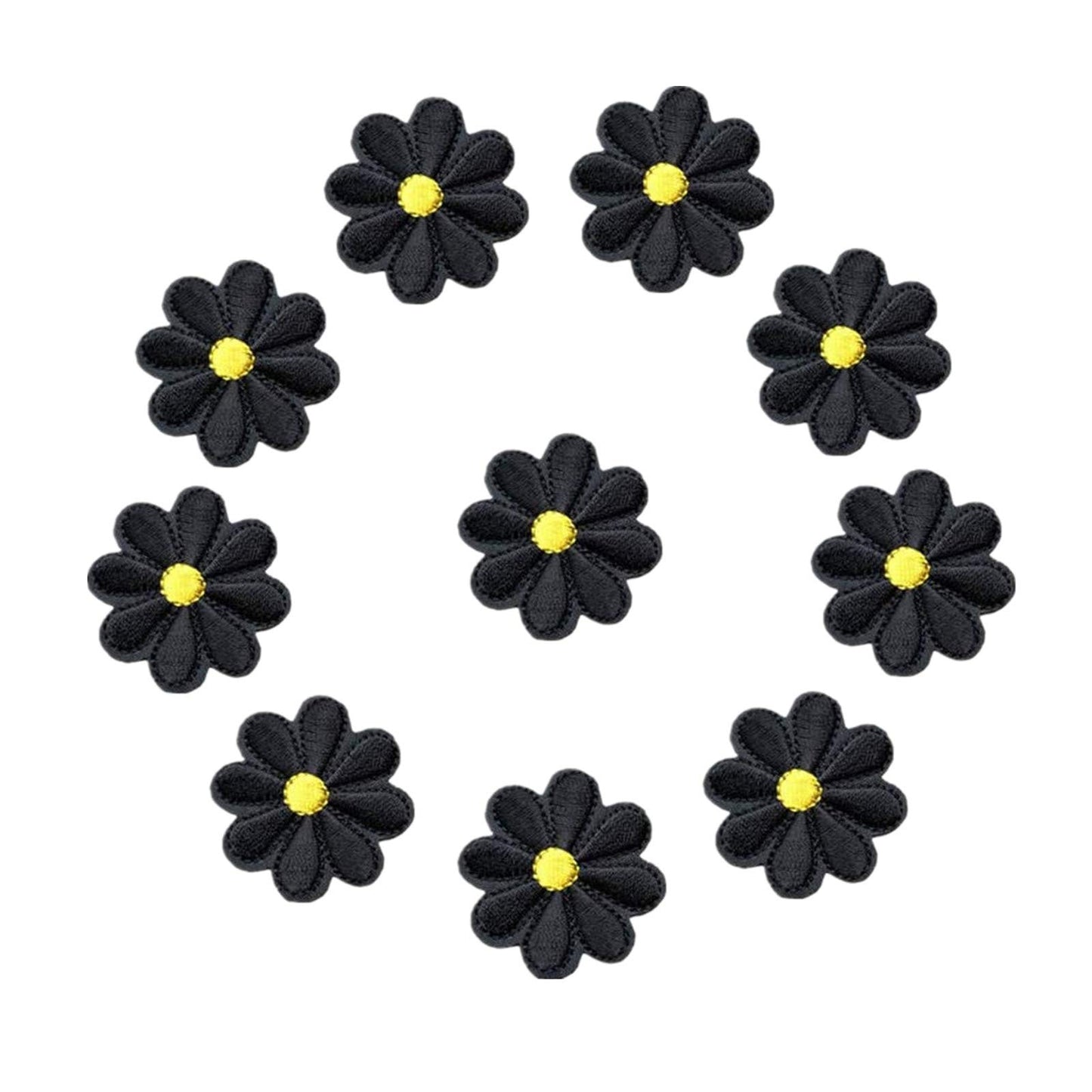 SUNMOVE 10Pcs Embroidery Sunflower Daisy Flower Sew On Iron On Patch Badge Bag Hat Jeans Jackets Applique