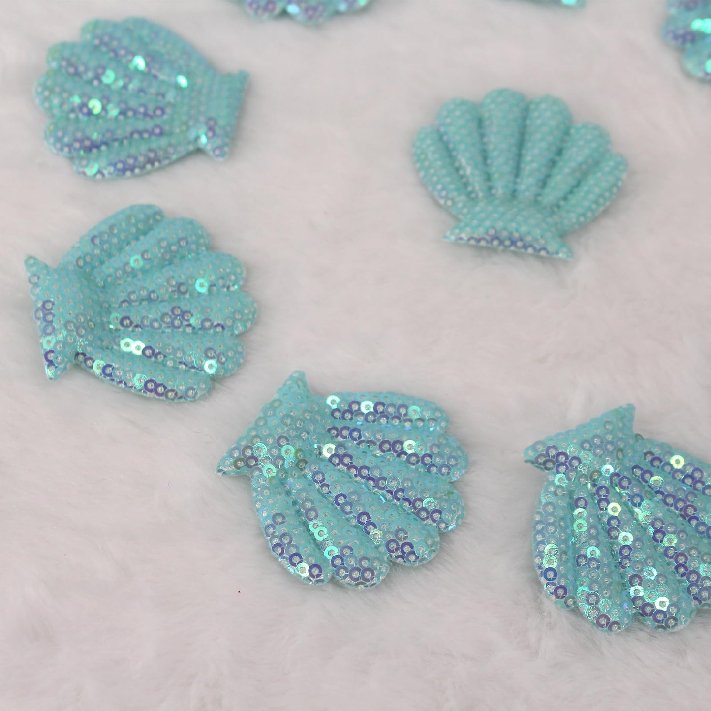 SUNMOVE 10Pcs Embroidery Shell Shapes Sew On Patch Badge Bag Hat Hair Accessory Applique