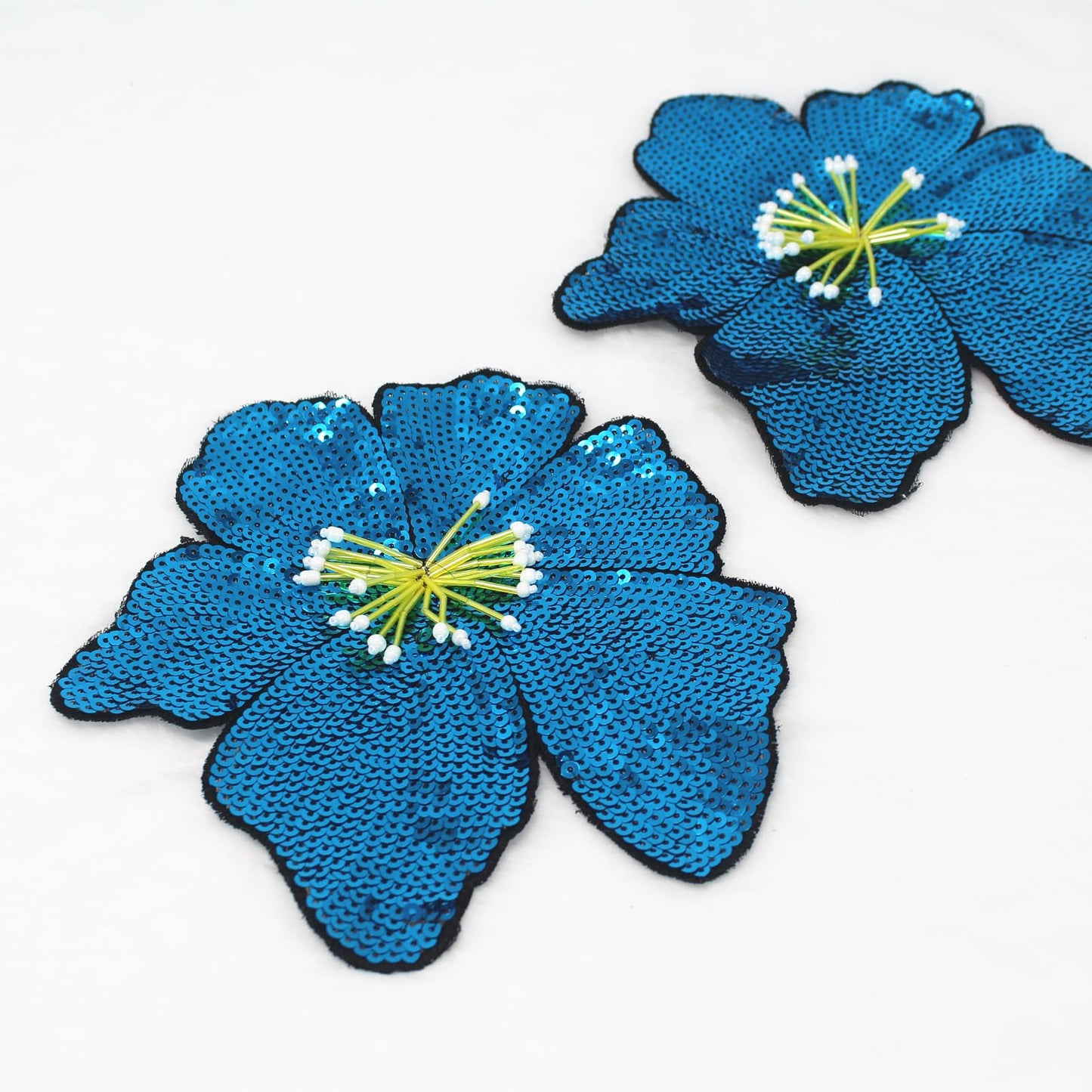 SUNMOVE 2 Pcs Embroidery Sequin Bra Applique Sewing Flower Fabric Patch For Hat,Bra,Jacket,Gown Dress DIY Crafts