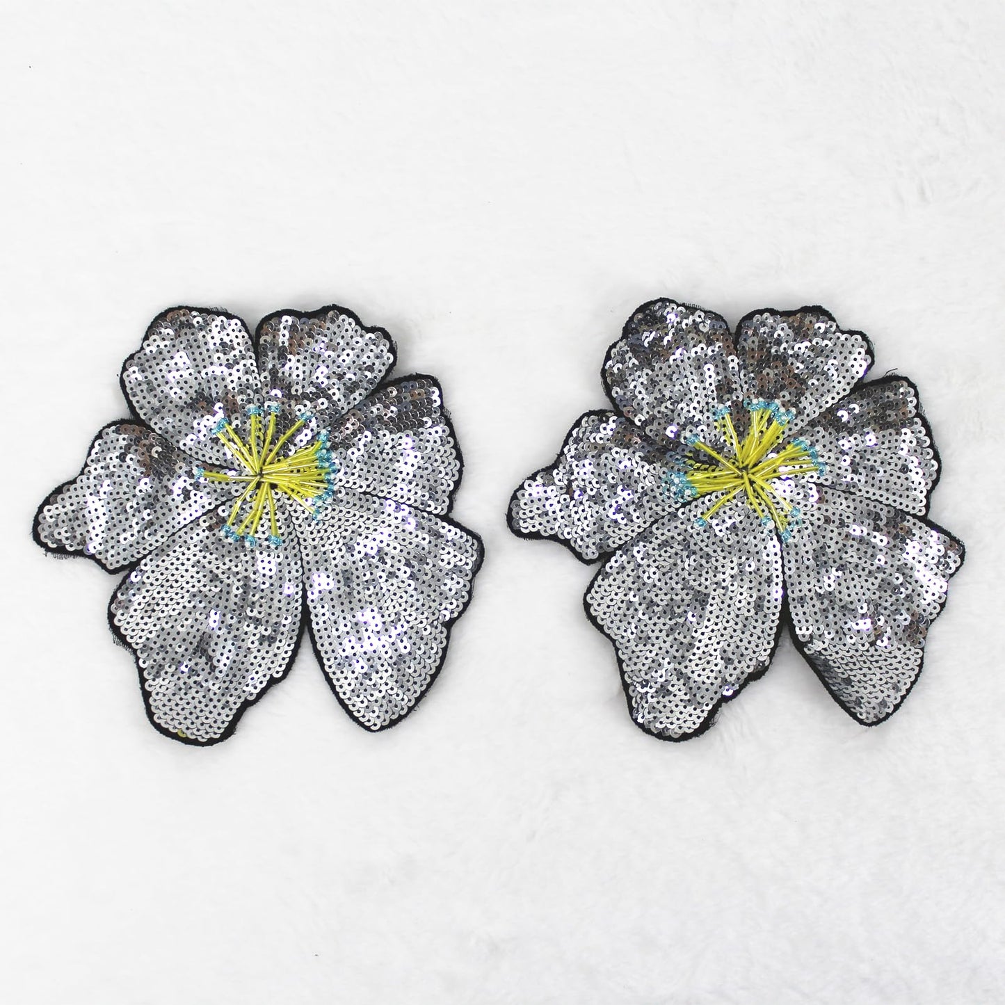 SUNMOVE 2 Pcs Embroidery Sequin Bra Applique Sewing Flower Fabric Patch For Hat,Bra,Jacket,Gown Dress DIY Crafts