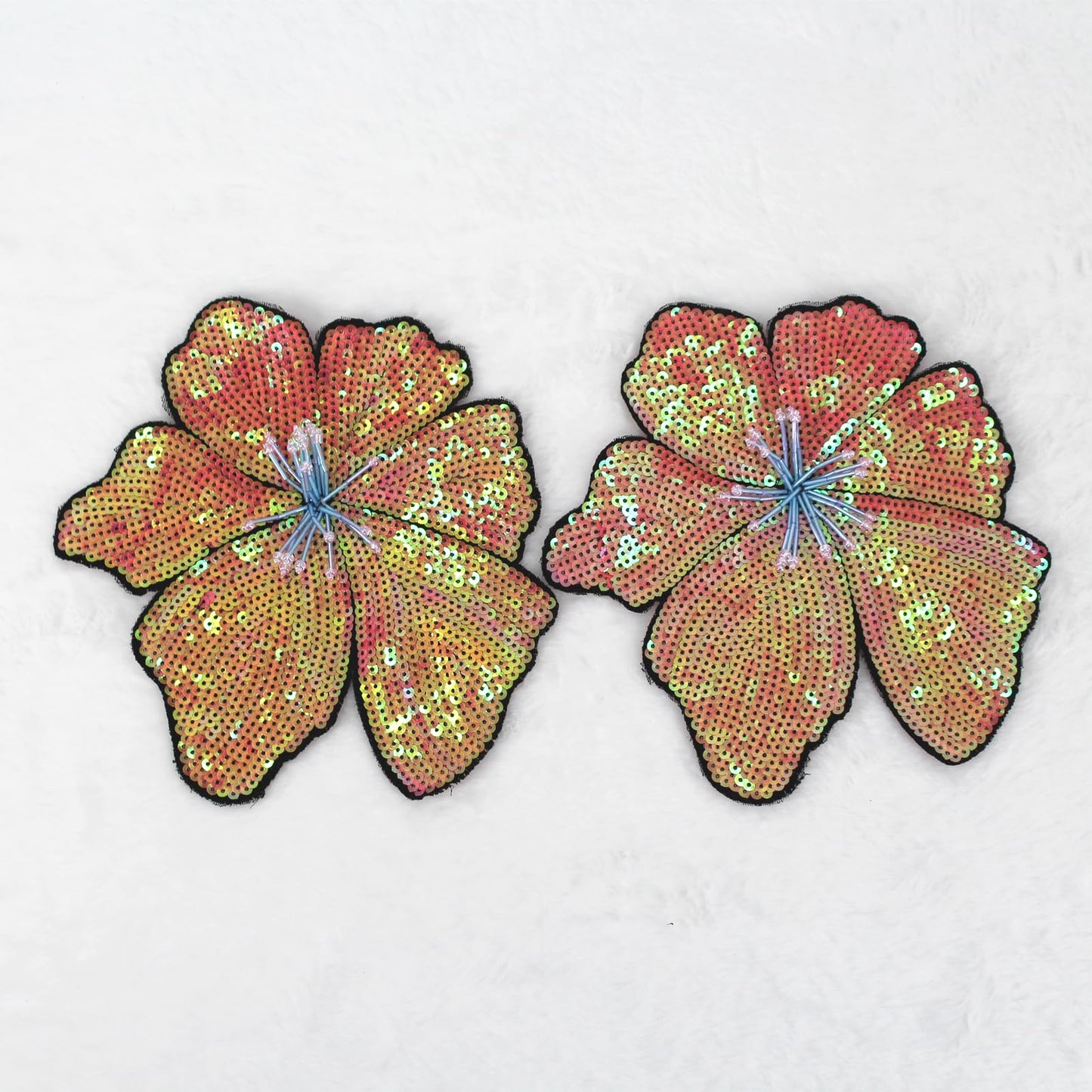 SUNMOVE 2 Pcs Embroidery Sequin Bra Applique Sewing Flower Fabric Patch For Hat,Bra,Jacket,Gown Dress DIY Crafts