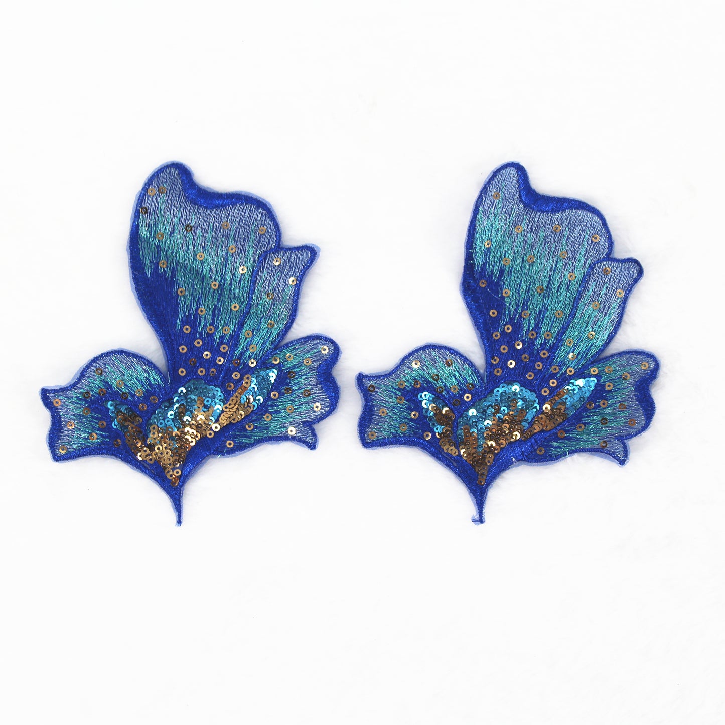 SUNMOVE 2 Pcs Embroidery Sequin Flower Applique Sewing Flower Fabric For Hat,Bra,Jacket,Gown Dress DIY Crafts