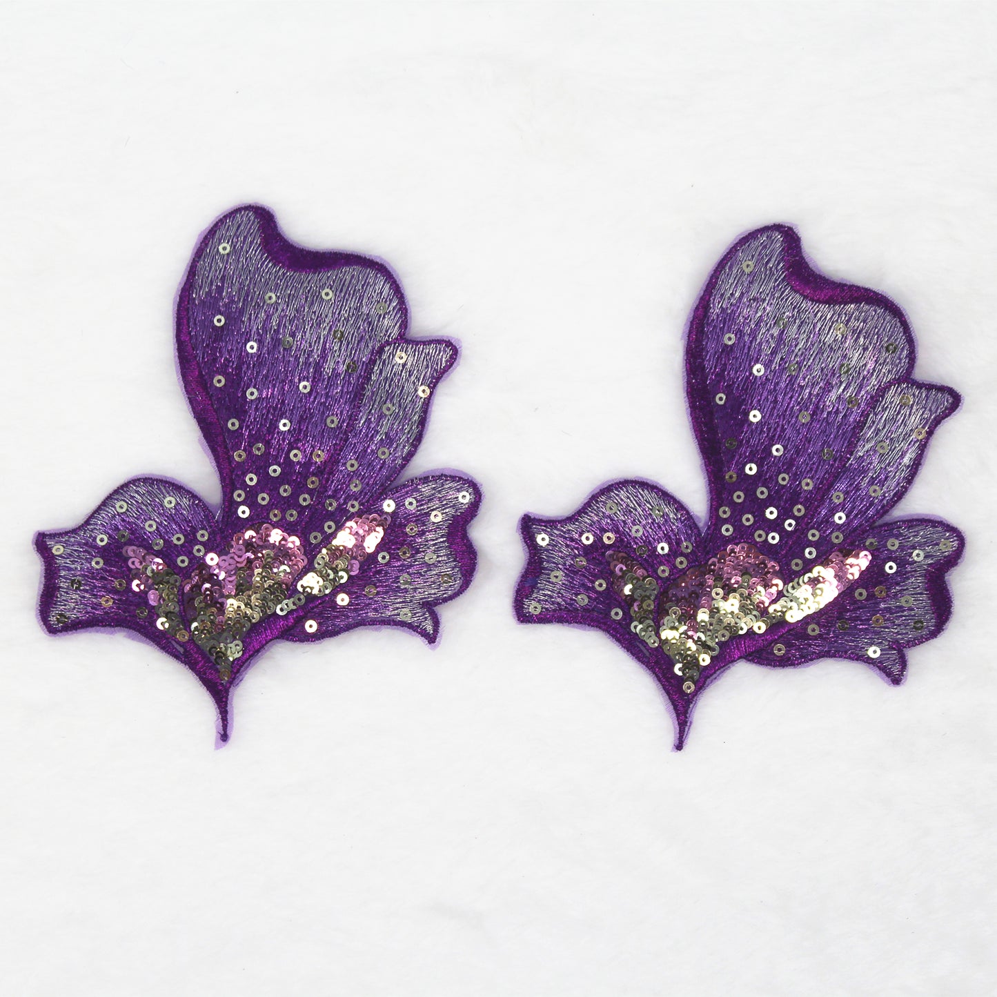 SUNMOVE 2 Pcs Embroidery Sequin Flower Applique Sewing Flower Fabric For Hat,Bra,Jacket,Gown Dress DIY Crafts