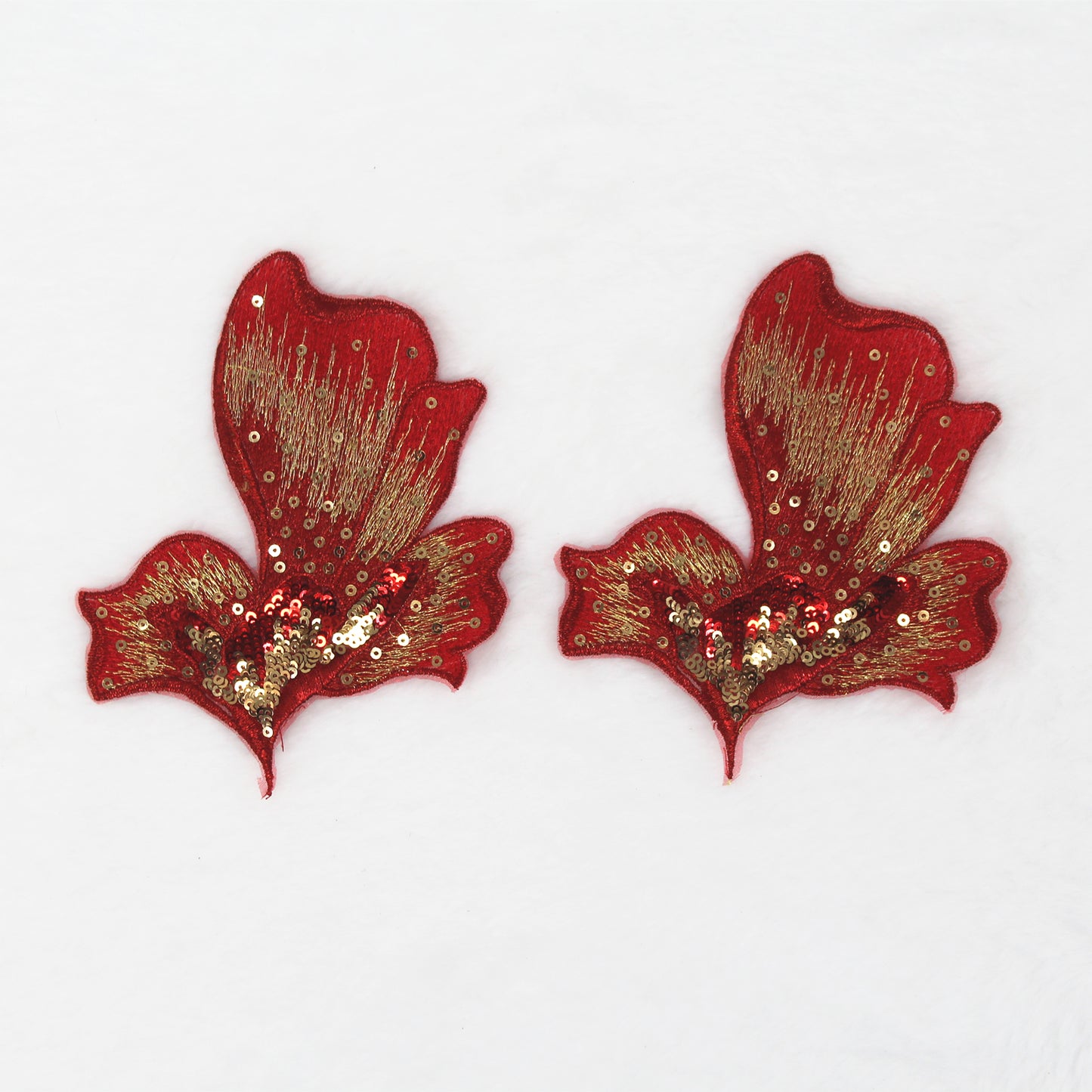 SUNMOVE 2 Pcs Embroidery Sequin Flower Applique Sewing Flower Fabric For Hat,Bra,Jacket,Gown Dress DIY Crafts