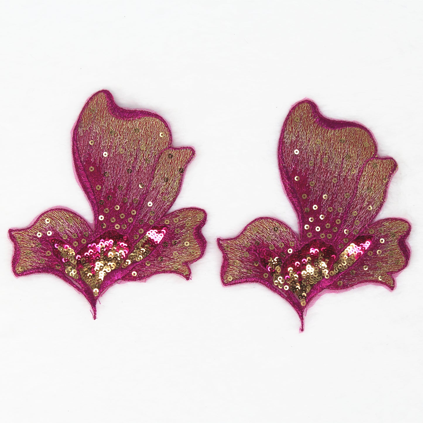 SUNMOVE 2 Pcs Embroidery Sequin Flower Applique Sewing Flower Fabric For Hat,Bra,Jacket,Gown Dress DIY Crafts