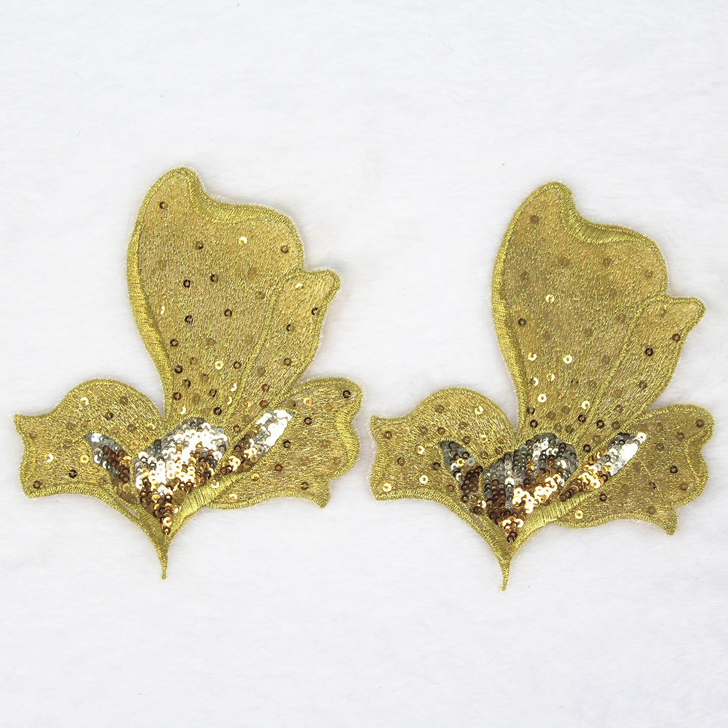 SUNMOVE 2 Pcs Embroidery Sequin Flower Applique Sewing Flower Fabric For Hat,Bra,Jacket,Gown Dress DIY Crafts