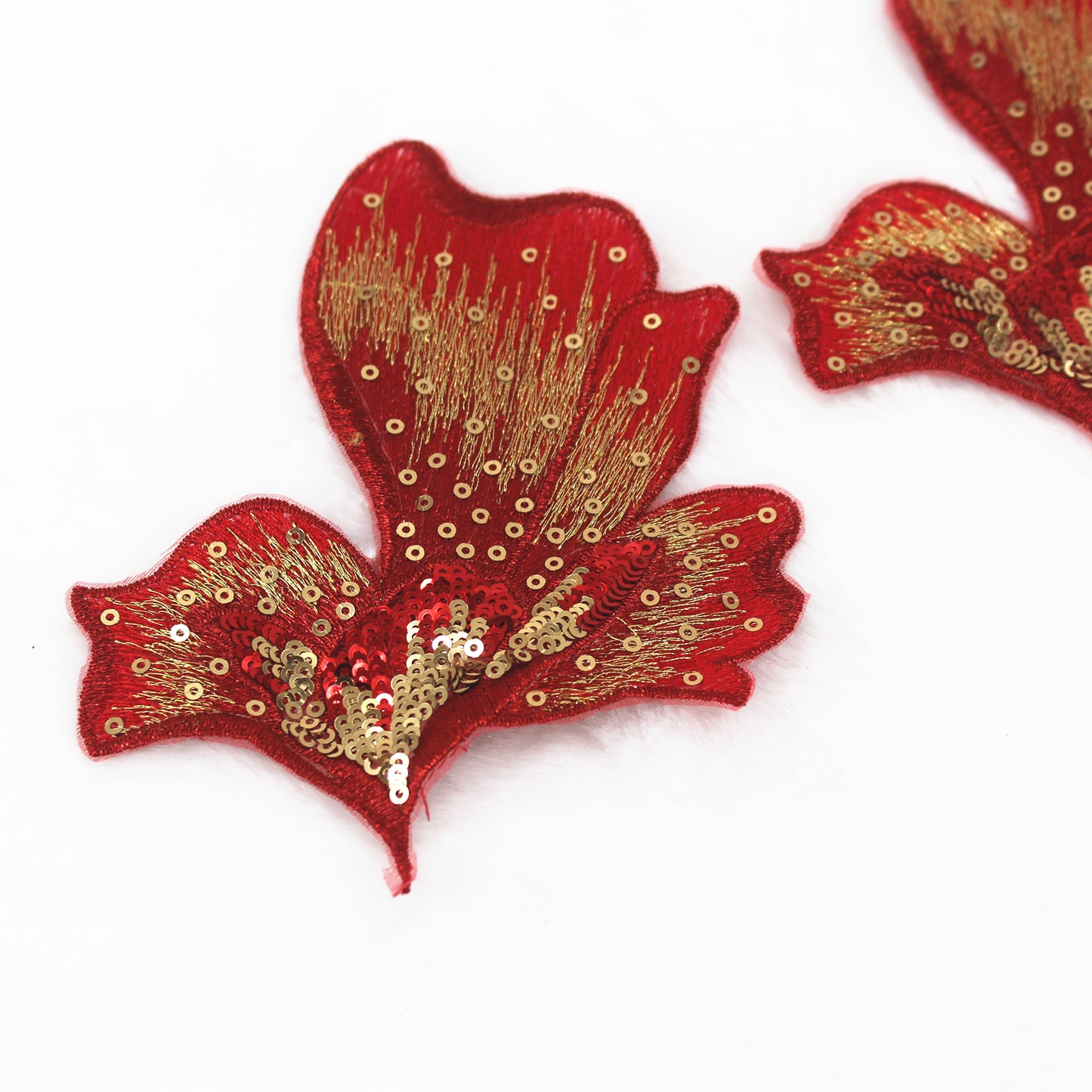 SUNMOVE 2 Pcs Embroidery Sequin Flower Applique Sewing Flower Fabric For Hat,Bra,Jacket,Gown Dress DIY Crafts