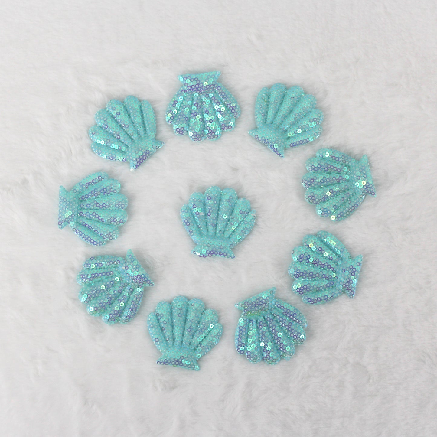 SUNMOVE 10Pcs Embroidery Shell Shapes Sew On Patch Badge Bag Hat Hair Accessory Applique