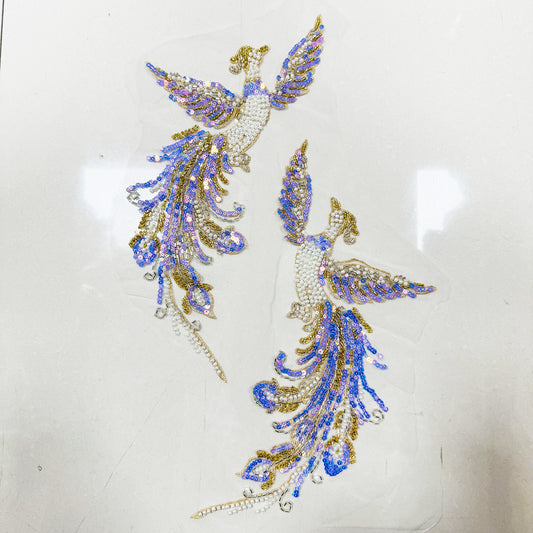 SUNMOVE Pair of Embroidery Phoenix for Sewing Project Wedding Dress