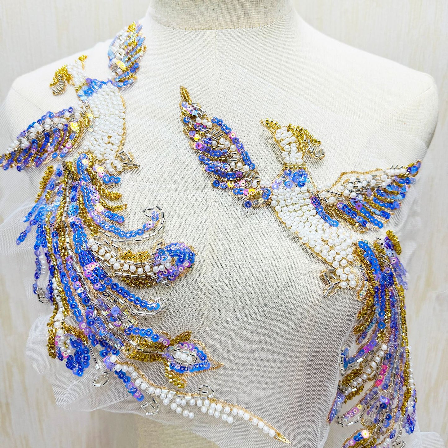 SUNMOVE Pair of Embroidery Phoenix for Sewing Project Wedding Dress