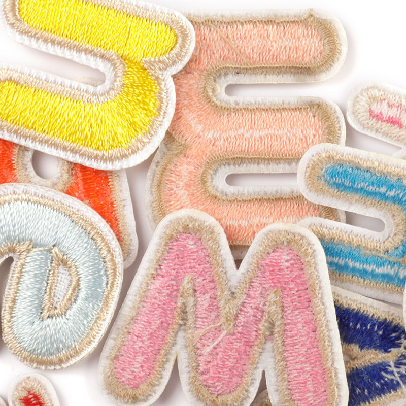 SUNMOVE Letter A-Z Patches Sew On Iron On Embroidery Applique for Clothes Bag Jeans Keychain DIY