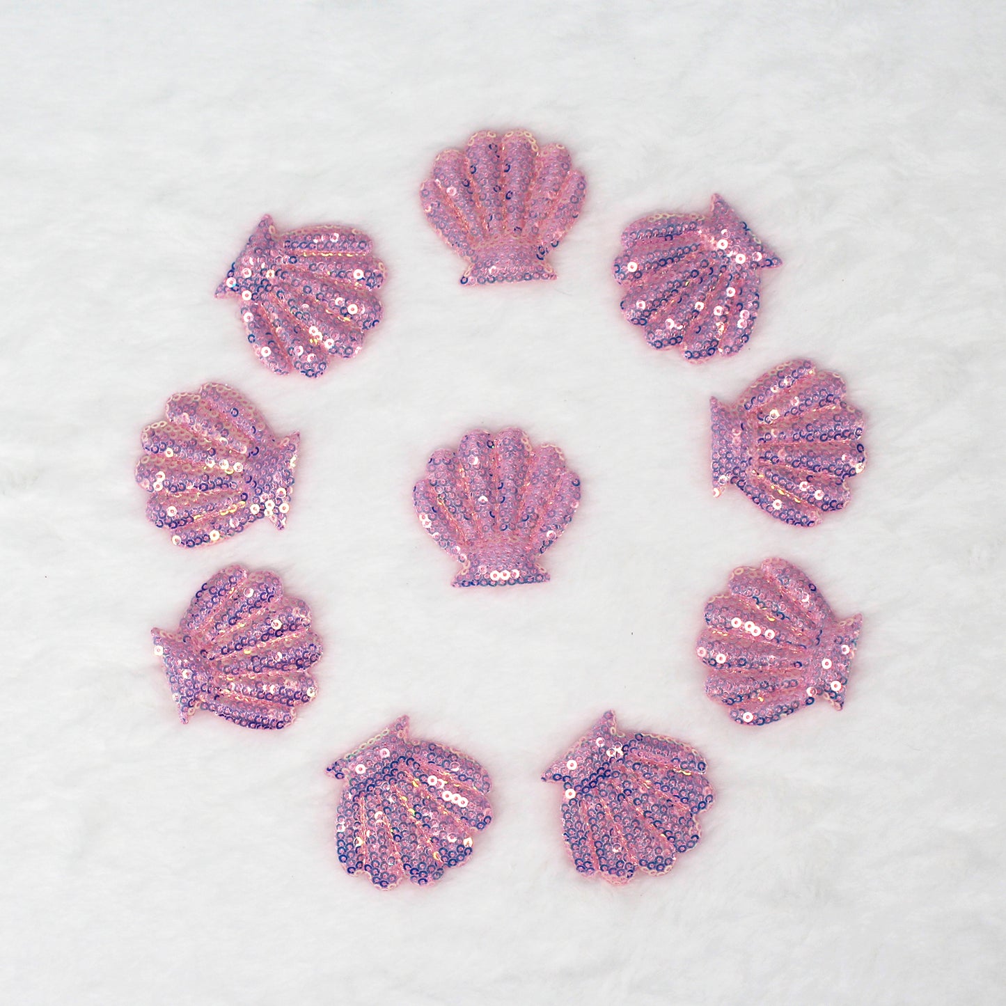 SUNMOVE 10Pcs Embroidery Shell Shapes Sew On Patch Badge Bag Hat Hair Accessory Applique