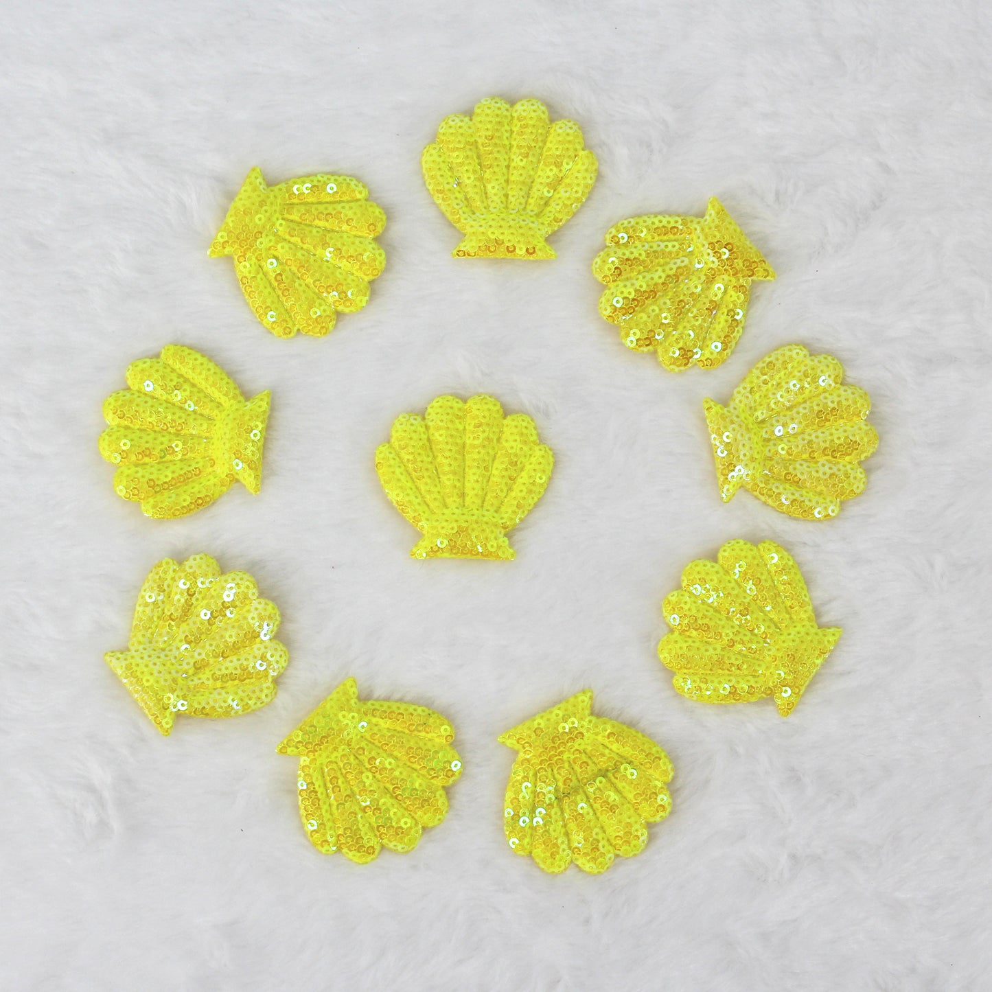SUNMOVE 10Pcs Embroidery Shell Shapes Sew On Patch Badge Bag Hat Hair Accessory Applique